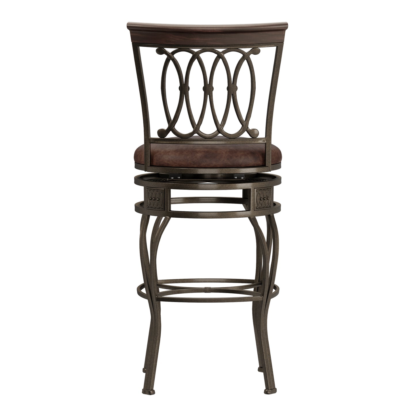 Hillsdale Furniture Montello Metal Bar Height Swivel Stool, Old Steel