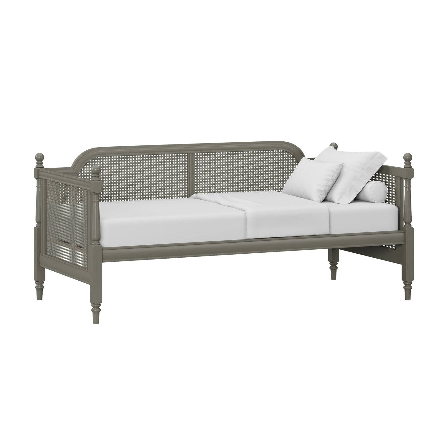 Hillsdale Furniture Melanie Wood and Cane Twin Daybed, French Gray