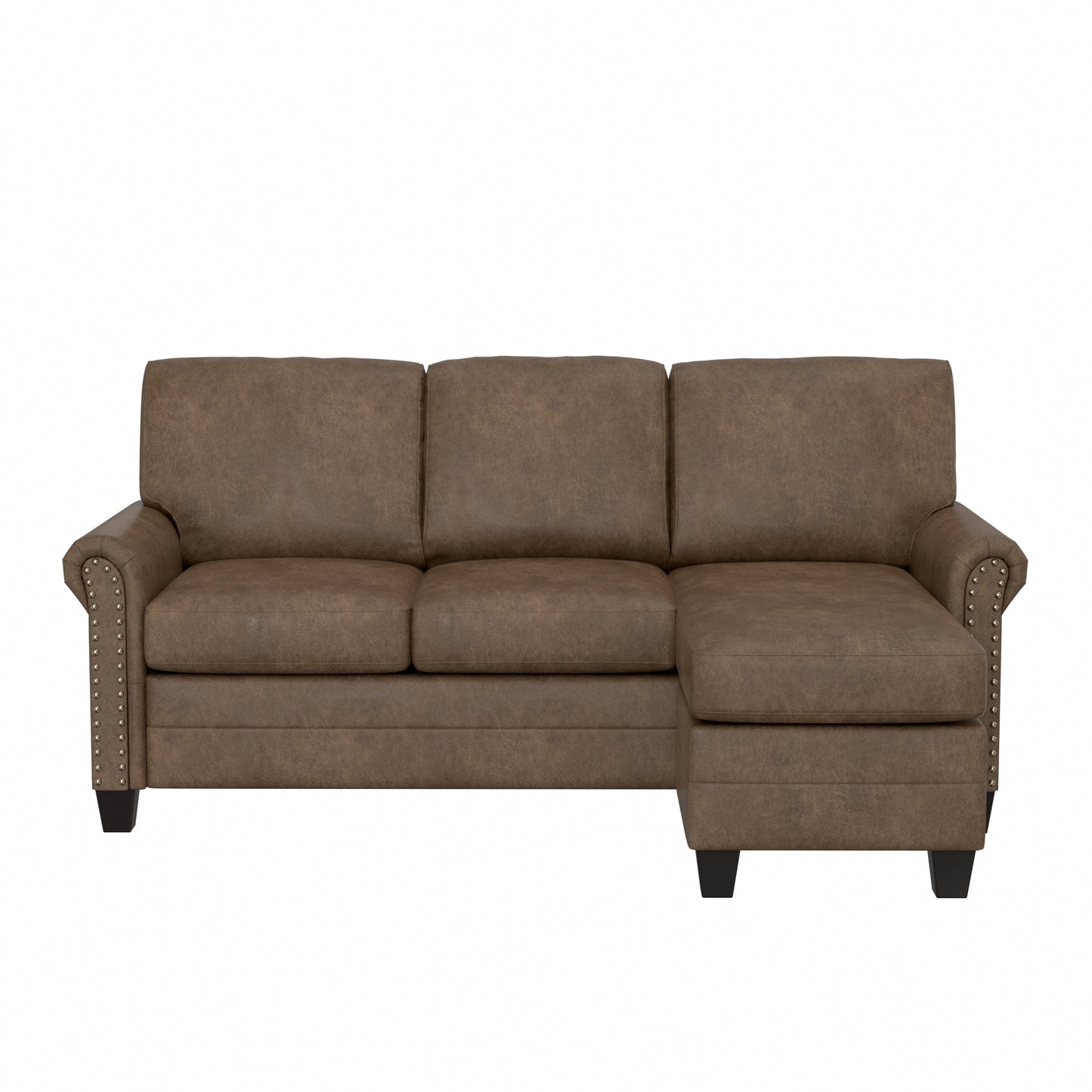 Hillsdale Furniture Barroway Upholstered Reversible Chaise Sectional, Antique Brown