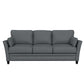 Living Essentials by Hillsdale Grant River Upholstered Sofa with 2 Pillows, Gray