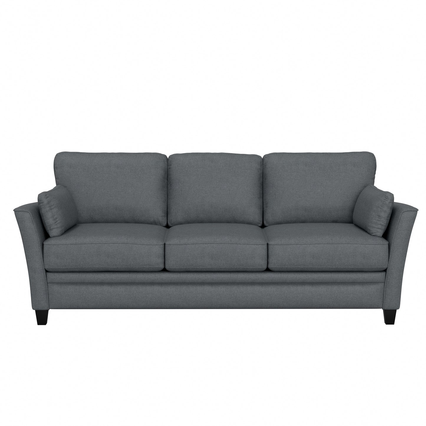 Living Essentials by Hillsdale Grant River Upholstered Sofa with 2 Pillows, Gray