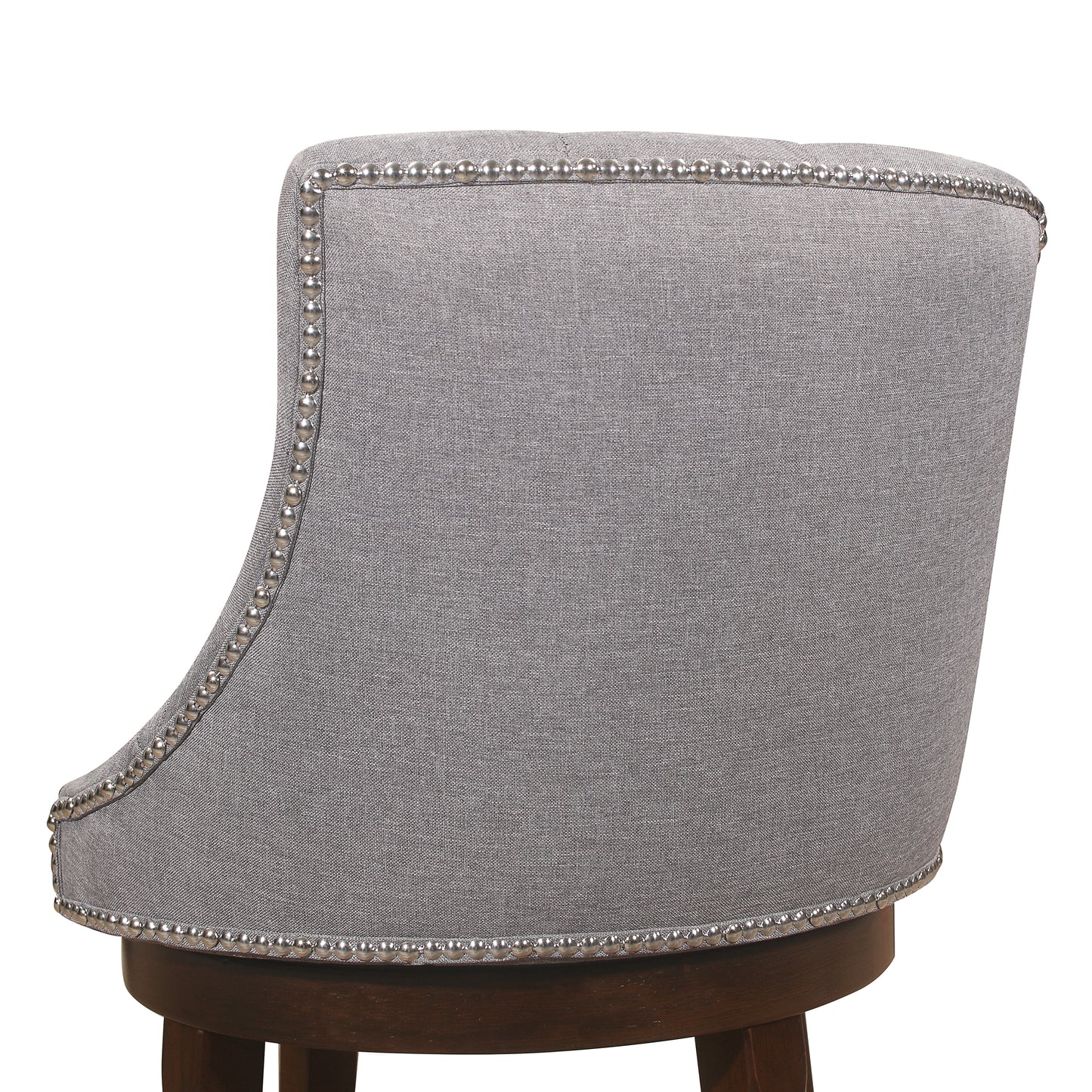 Hillsdale Furniture Halbrooke Wood Swivel Bar Height Stool, Gray Fabric