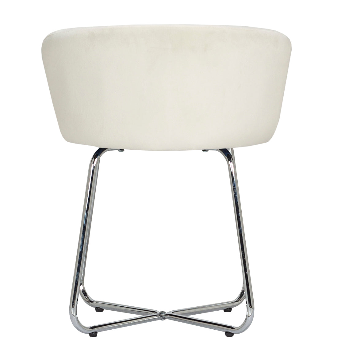 Hillsdale Furniture Marisol Metal Vanity Stool, Chrome with Off White Fabric