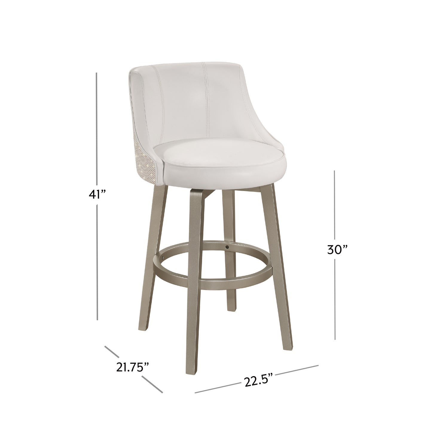 Hillsdale Furniture Stonebrooke Wood and Upholstered Bar Height Swivel Stool, Champagne