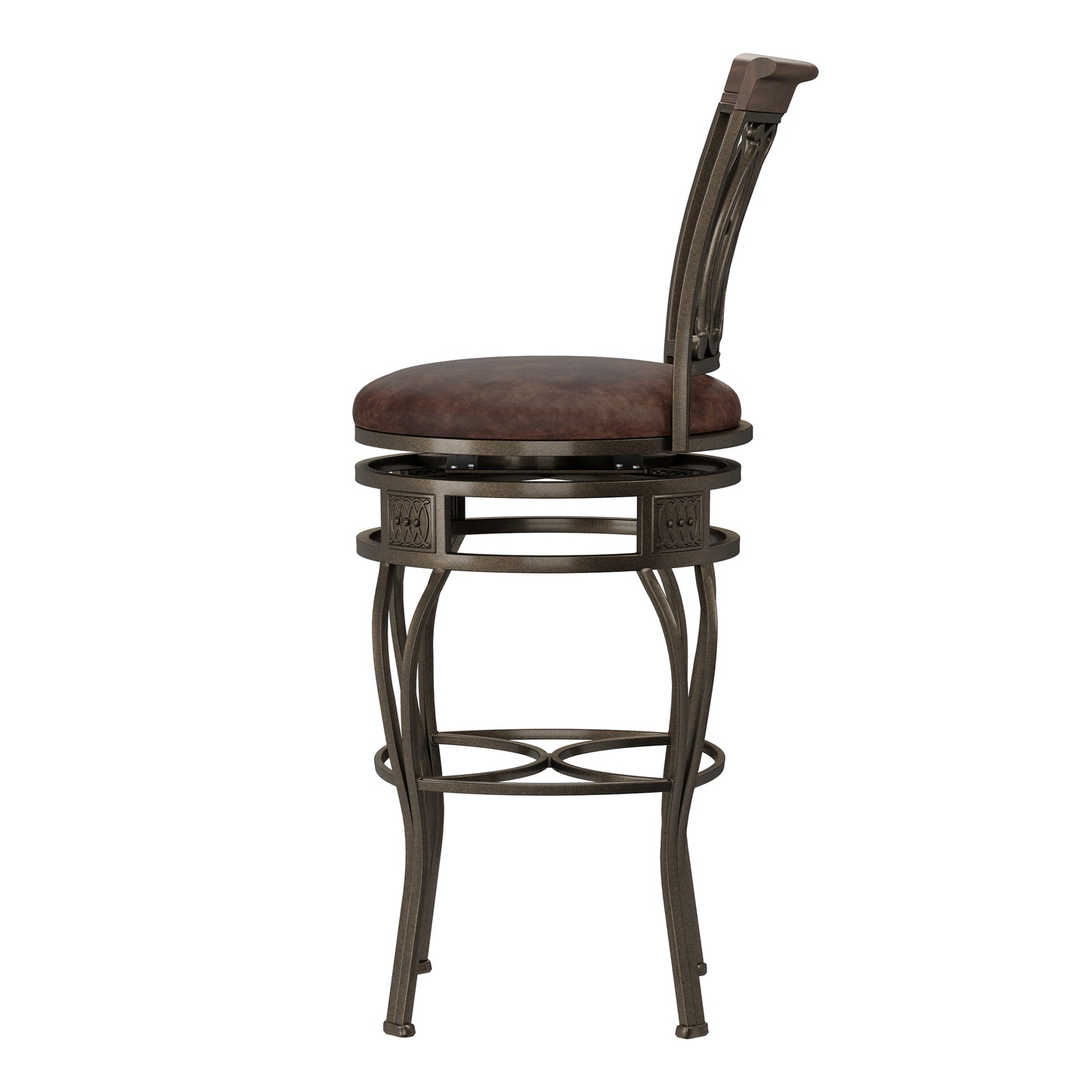 Hillsdale Furniture Montello Metal Bar Height Swivel Stool, Old Steel