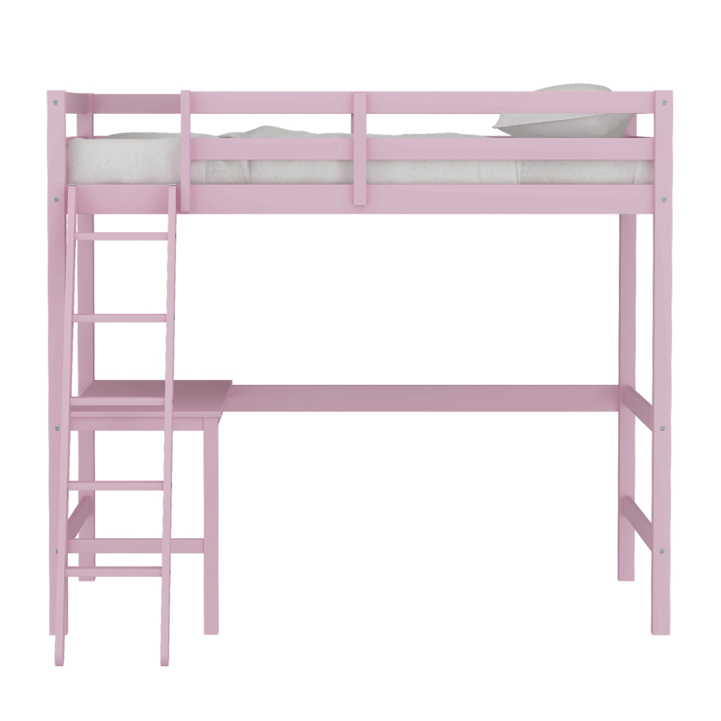 Hillsdale Kids and Teen Caspian Twin Loft Bed, Soft Pink