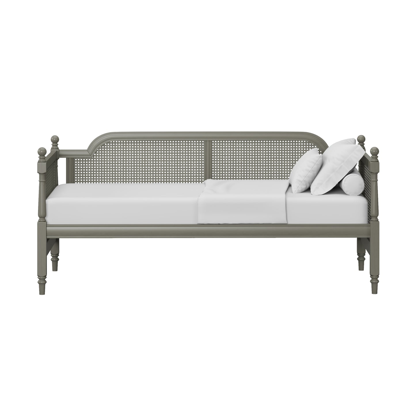 Hillsdale Furniture Melanie Wood and Cane Twin Daybed, French Gray