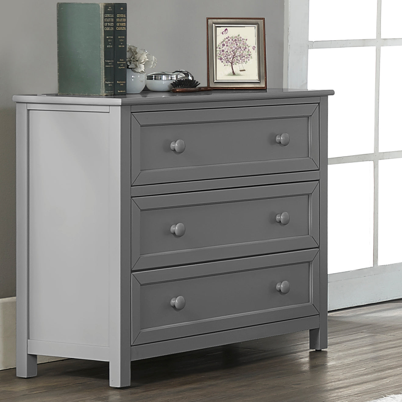 Hillsdale Kids and Teen Schoolhouse 4.0 Wood 3 Drawer Chest, Gray