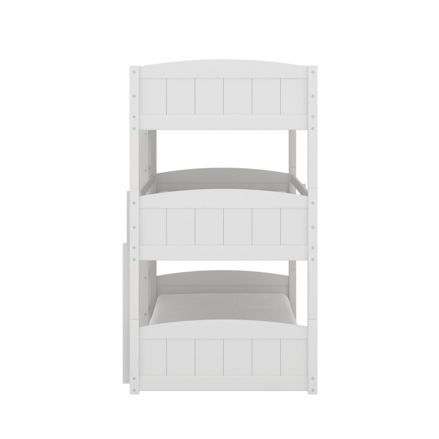 Living Essentials by Hillsdale Alexis Wood Arch Triple Twin Bunk Bed, White