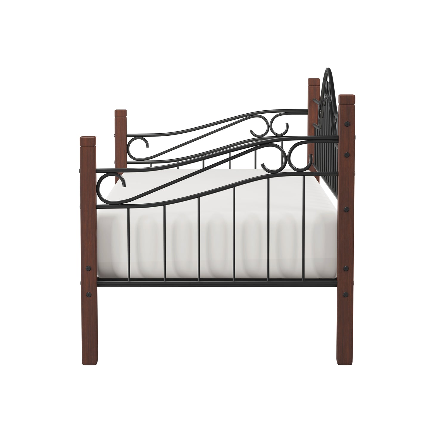 Hillsdale Furniture Matson Wood and Metal Daybed, Black with Cherry Posts