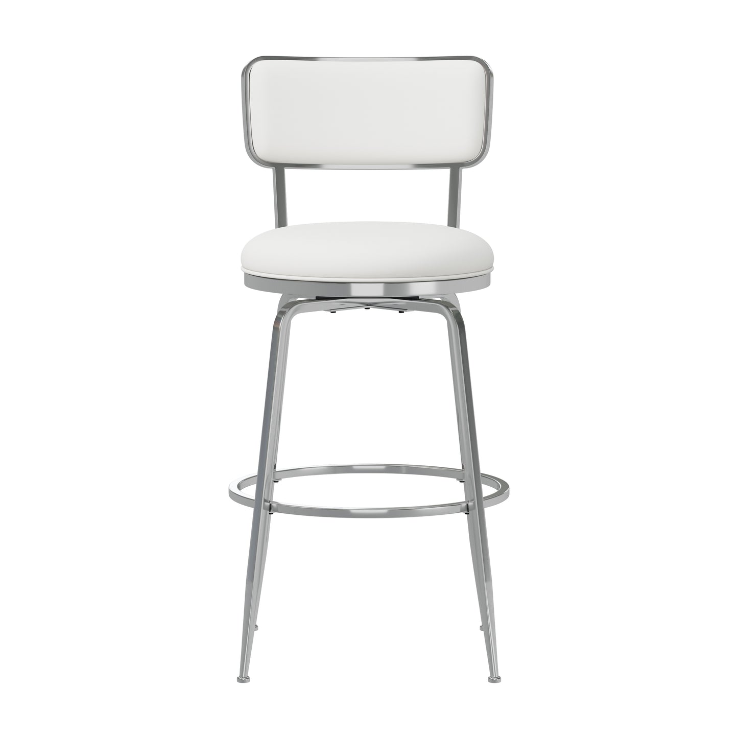 Hillsdale Furniture Baltimore Metal and Upholstered Swivel Bar Height Stool, Chrome