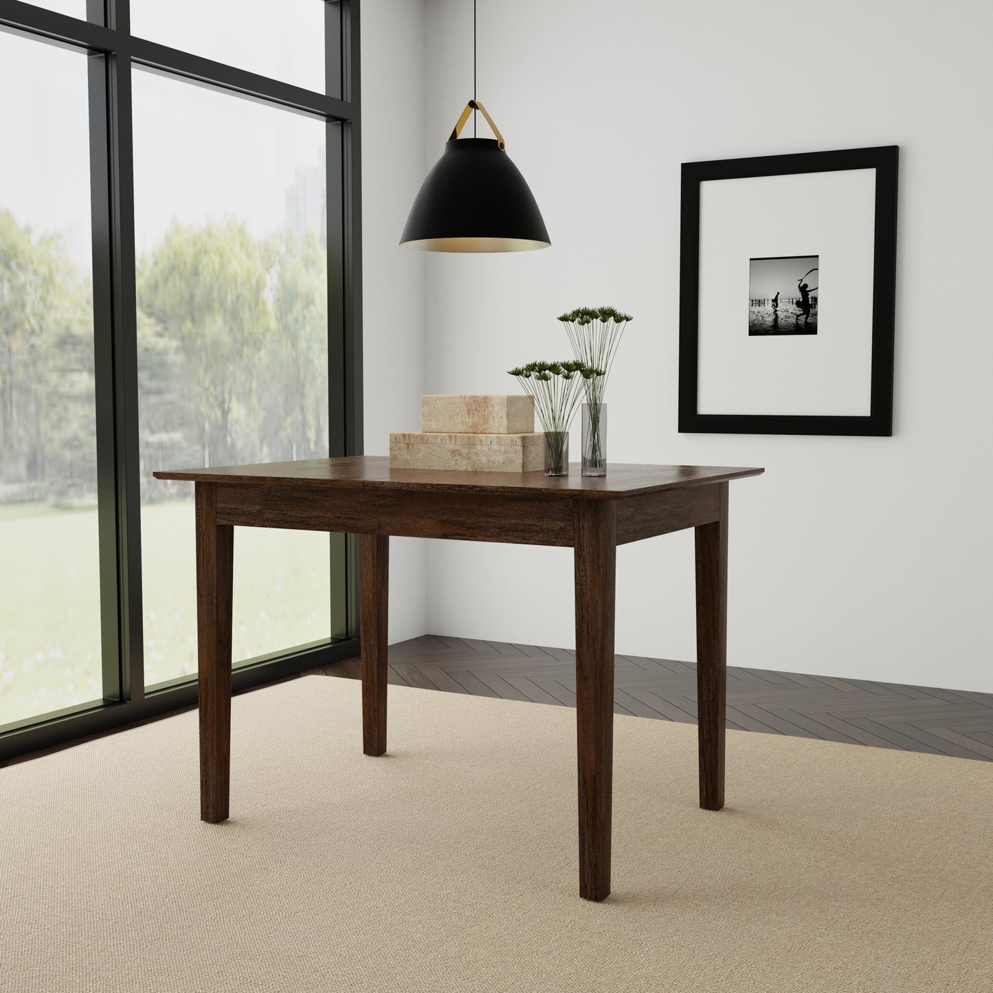 Hillsdale Furniture Spencer Wood Dining Table, Dark Espresso Wire Brush