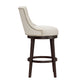 Hillsdale Furniture Halbrooke Wood Bar Height Swivel Stool, Cream Fabric