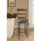 Hillsdale Furniture Charleston Metal Ladder Back Bar height Swivel Stool, Dark Gray