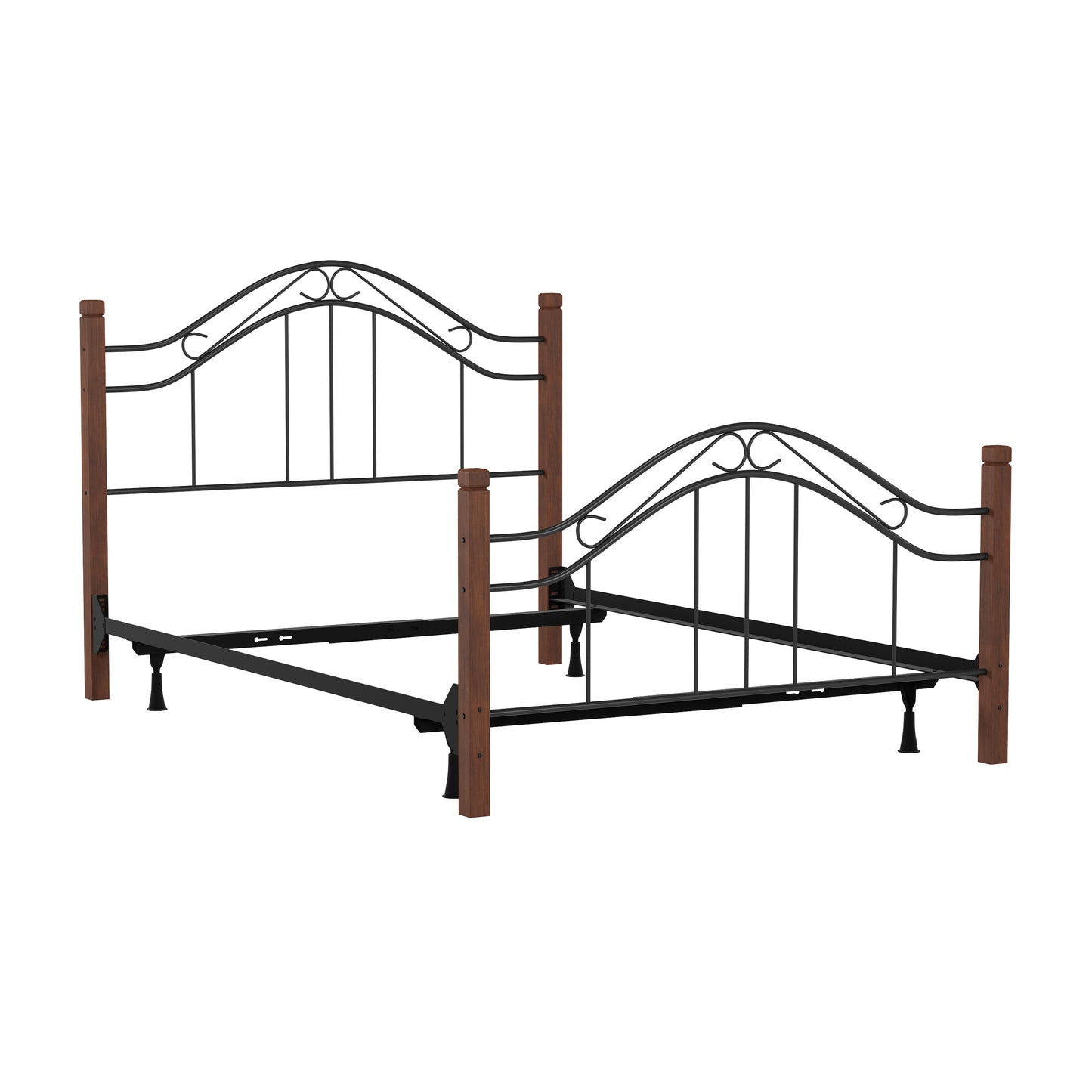 Hillsdale Furniture Matson Full Metal Bed with Cherry Wood Posts, Black