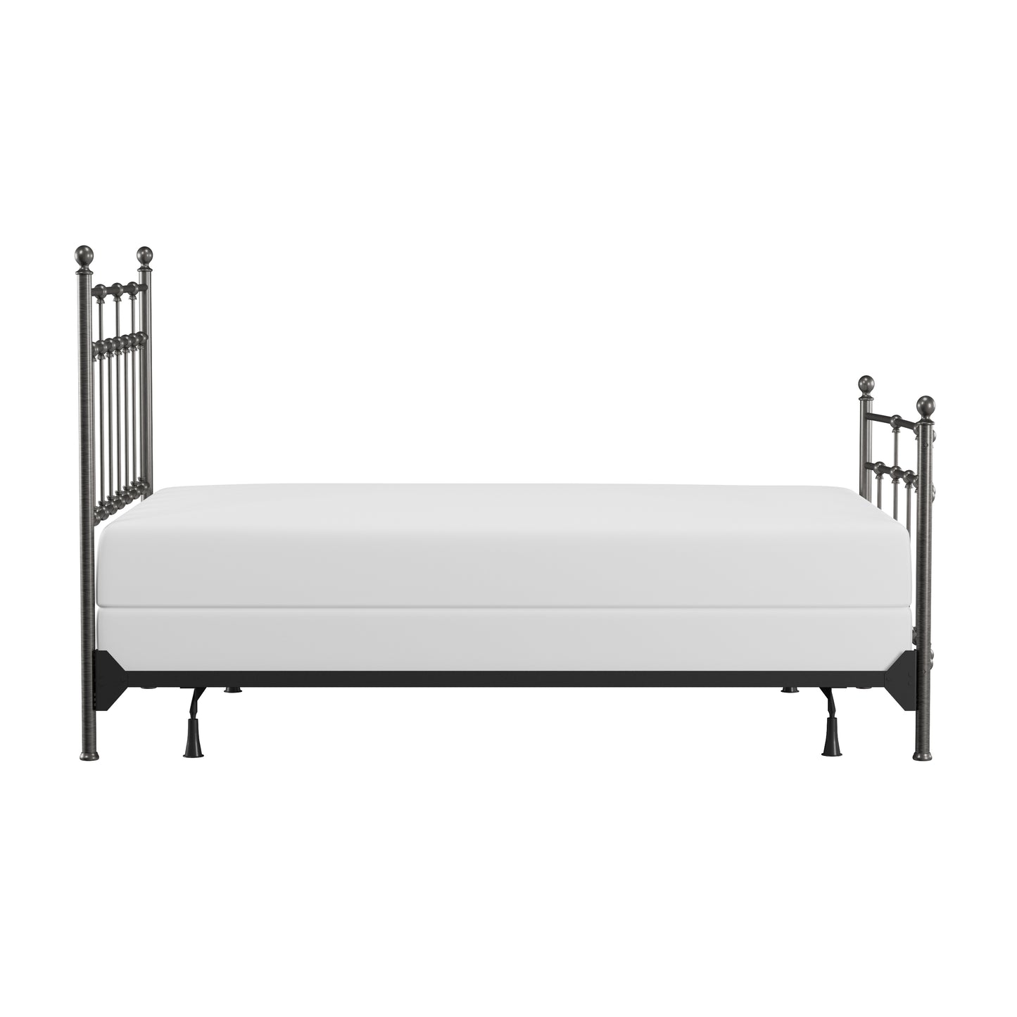 Hillsdale Furniture Providence Metal Full Bed with Spindle and Casting Design, Aged Pewter