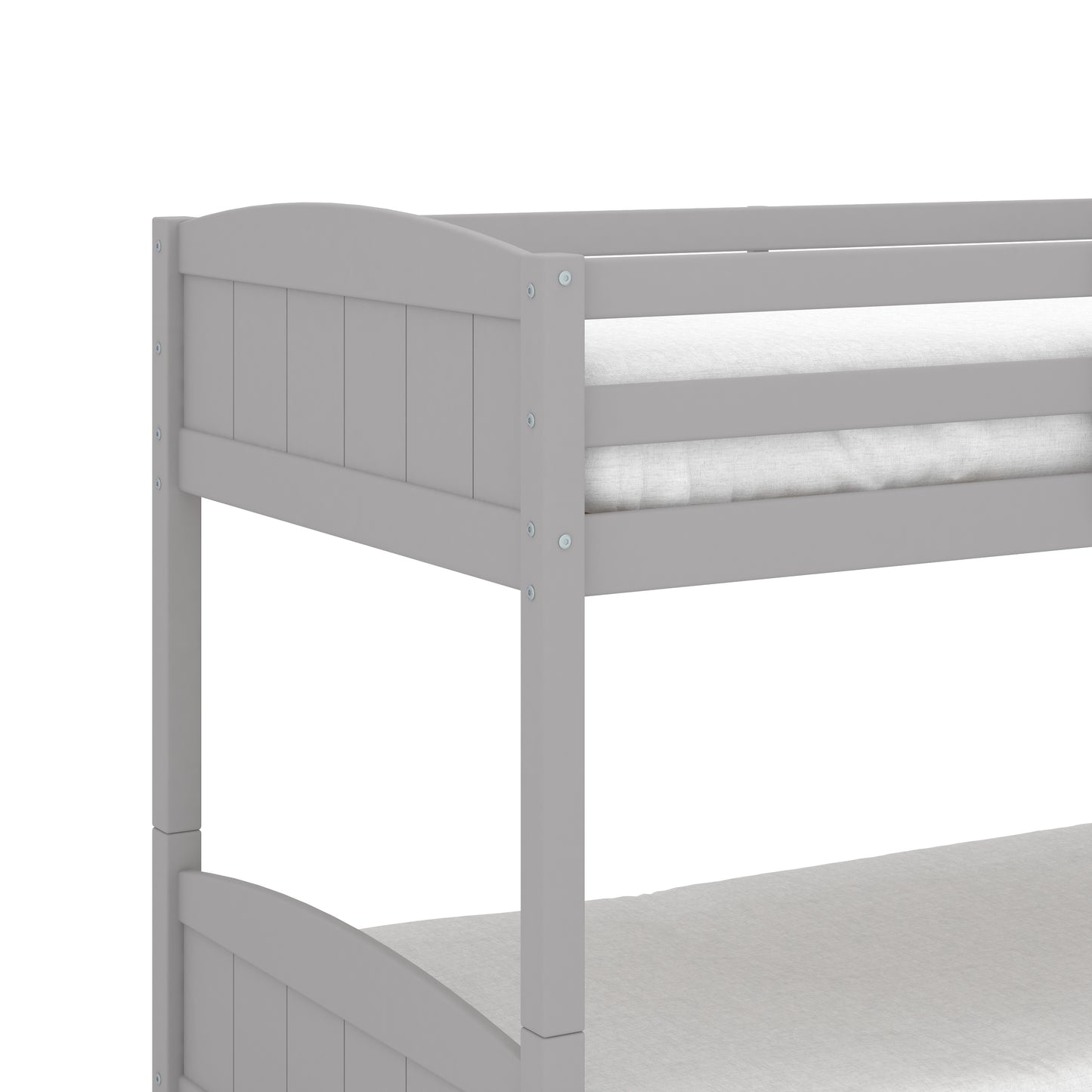 Living Essentials by Hillsdale Alexis Wood Arch Twin Over Twin Floor Bunk Bed, Gray