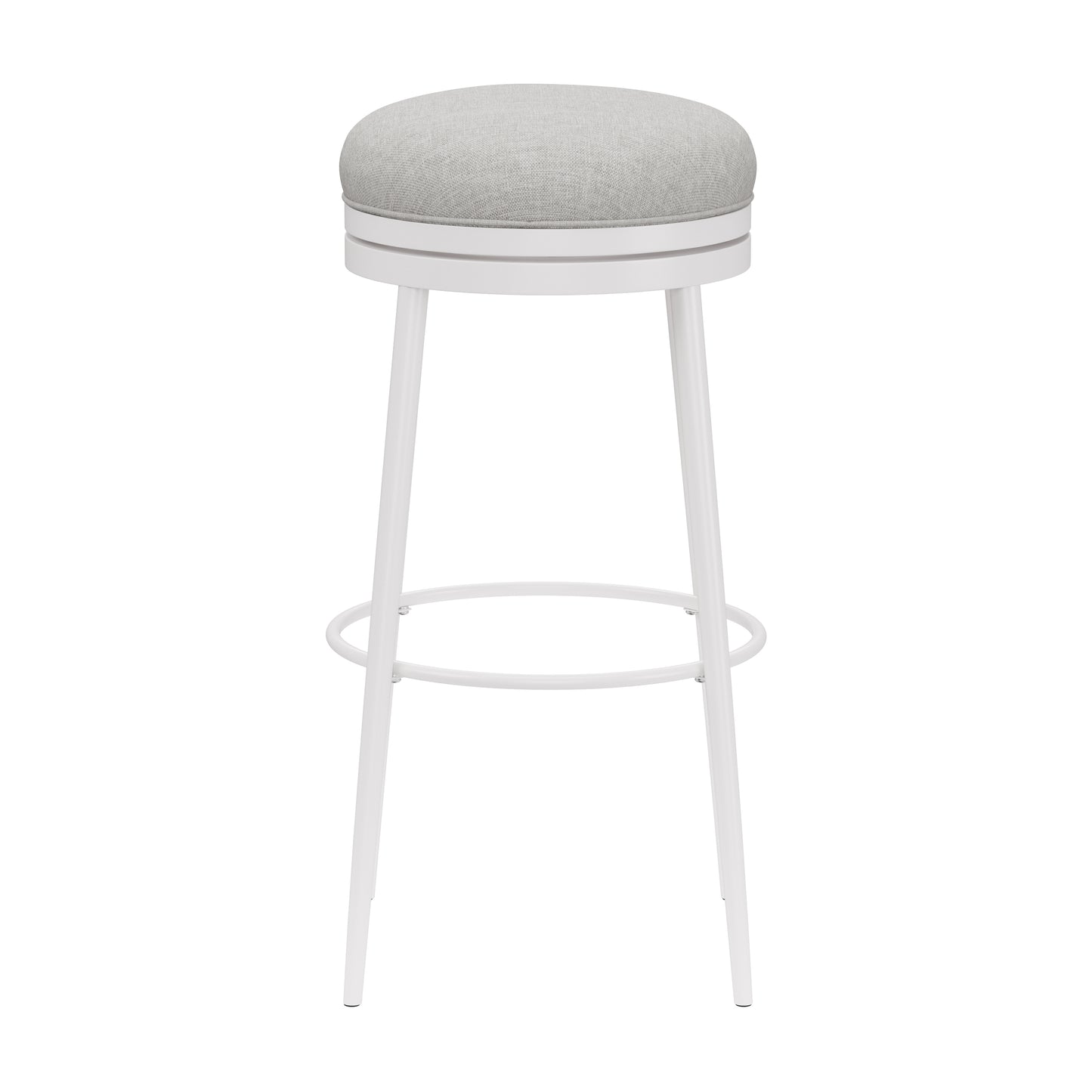 Hillsdale Furniture Aubrie Metal Backless Bar Height Swivel Stool, White