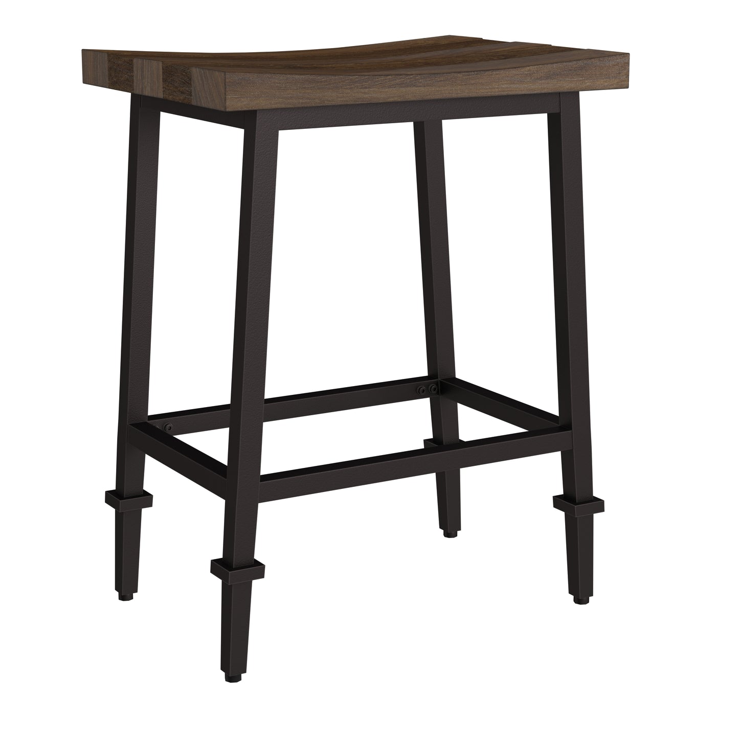 Hillsdale Furniture Trevino Metal Backless Counter Height Stool, Set of 2, Distressed Walnut