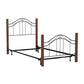 Hillsdale Furniture Matson Twin Metal Bed with Cherry Wood Posts, Black