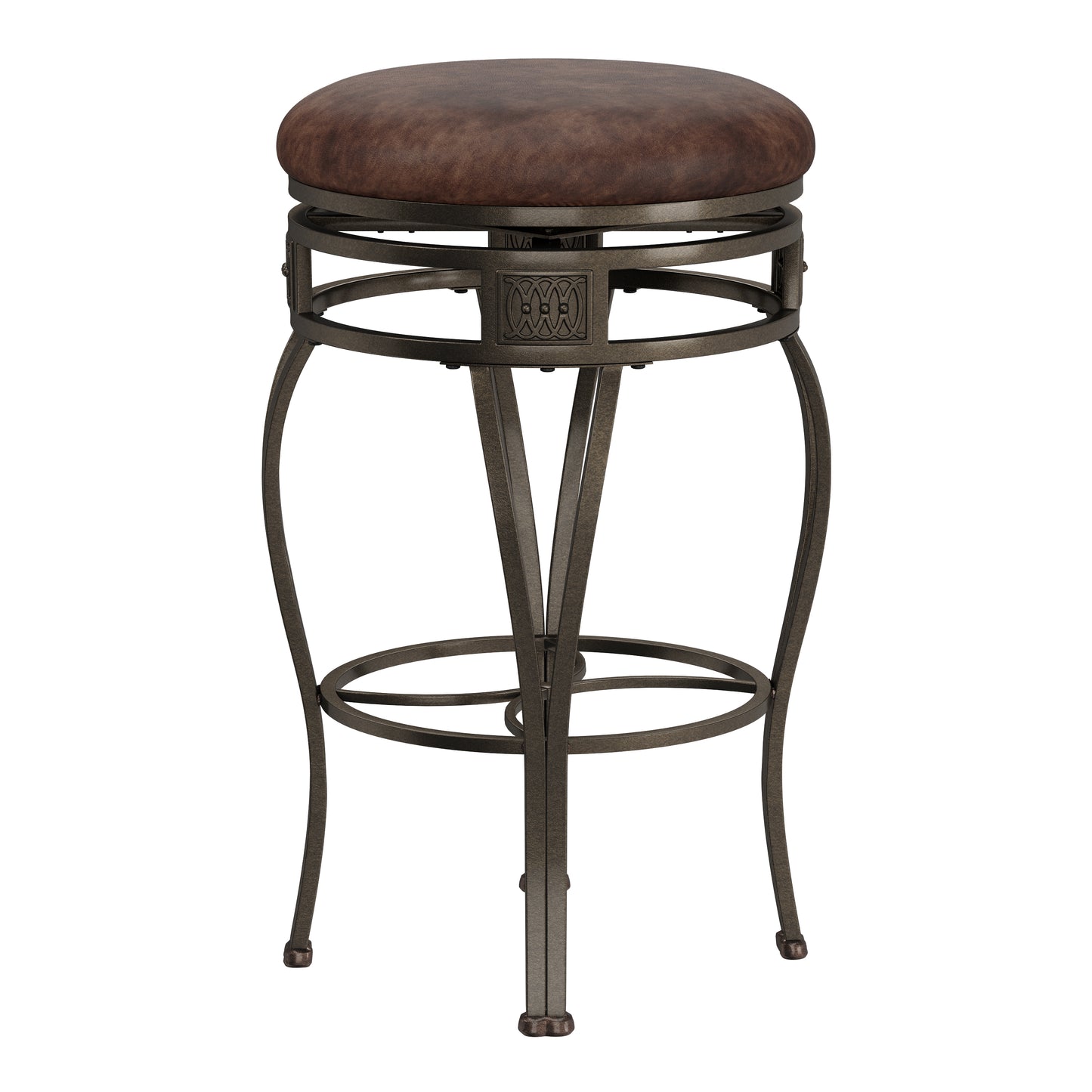 Hillsdale Furniture Montello Metal Backless Swivel Bar Height Stool, Old Steel