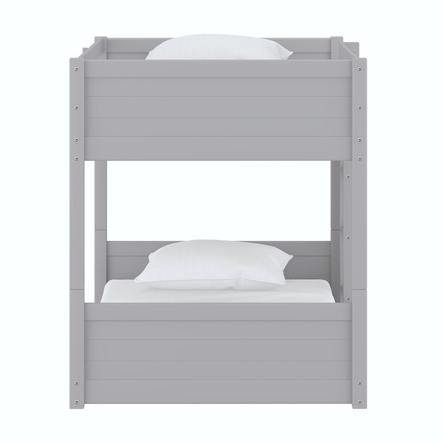 Living Essentials by Hillsdale Capri Wood Twin Over Twin Floor Bunk Bed, Gray