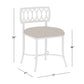 Hillsdale Furniture Canal Street Metal Vanity Stool, White