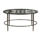 Hillsdale Furniture Marsala Metal Coffee Table, Gray with Brown Rub