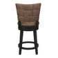 Hillsdale Furniture Kaede Wood and Upholstered Counter Height Swivel Stool, Black with Chestnut Faux Leather