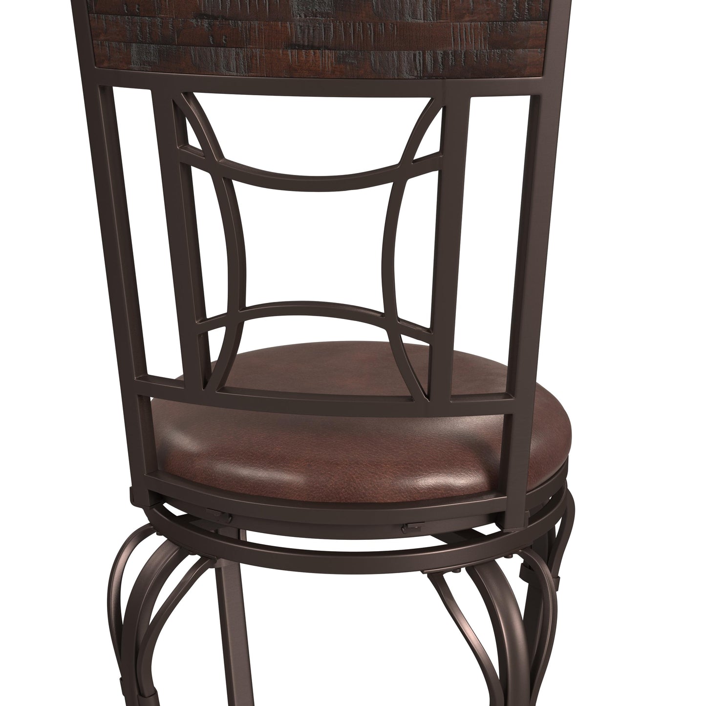 Hillsdale Furniture Granada Metal Bar Height Swivel Stool, Dark Chestnut