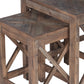 Hillsdale Furniture Wilkerson Wood 3 Piece Nesting Table Set, Brown