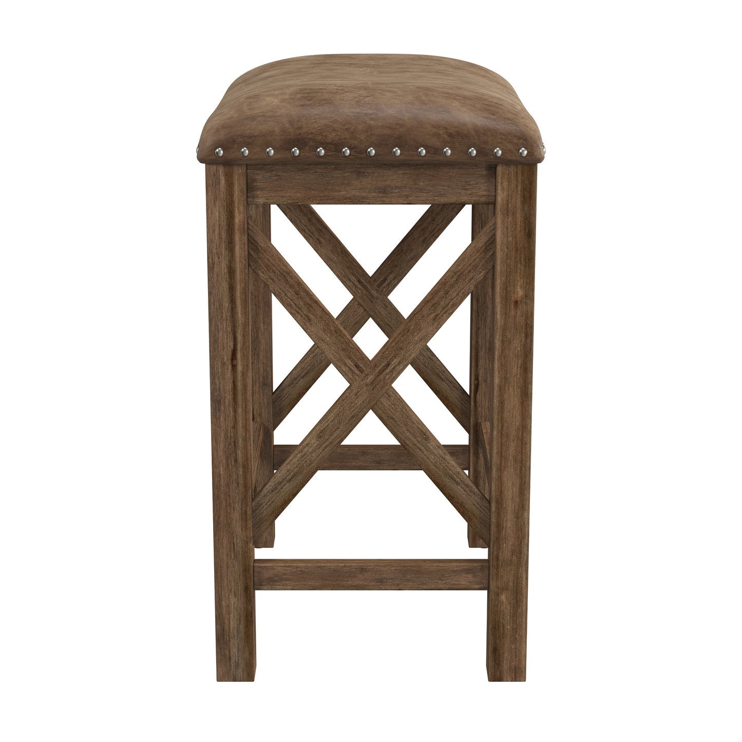 Hillsdale Furniture Willow Bend Wood Backless Counter Height Stool, Set of 2, Antique Brown Walnut