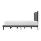 Hillsdale Furniture Muellen Upholstered Platform King Bed with 2 Dual USB Ports, Graphite Gray Vinyl