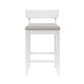 Hillsdale Furniture Warren Wood and Upholstered Counter Height Stool, Sea White