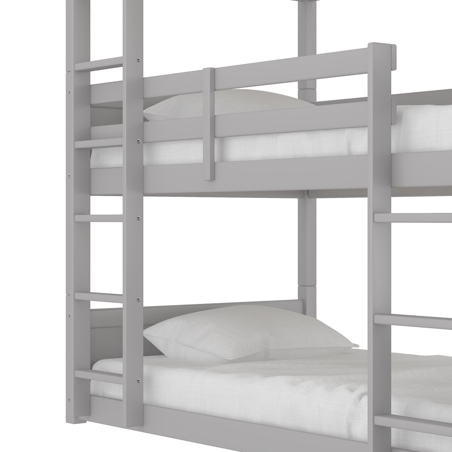 Living Essentials by Hillsdale Capri Wood Triple Bunk Bed, Gray