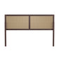 Hillsdale Furniture Serena Wood and Cane Panel King Headboard, Chocolate