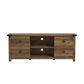 Living Essentials by Hillsdale Prestwick Gaming Ready Wood 60 inch TV Stand with 2 Doors and Shelves, Knotty Oak