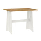 Living Essentials by Hillsdale Gablewood Wood L-Shaped Dining Nook, Washed White with Honey Tops