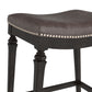 Hillsdale Furniture Vetrina Wood Backless Counter Height Stool, Black with Gold Rub