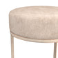 Hillsdale Furniture Swanson Backless Upholstered and Metal Vanity Stool, Distressed White