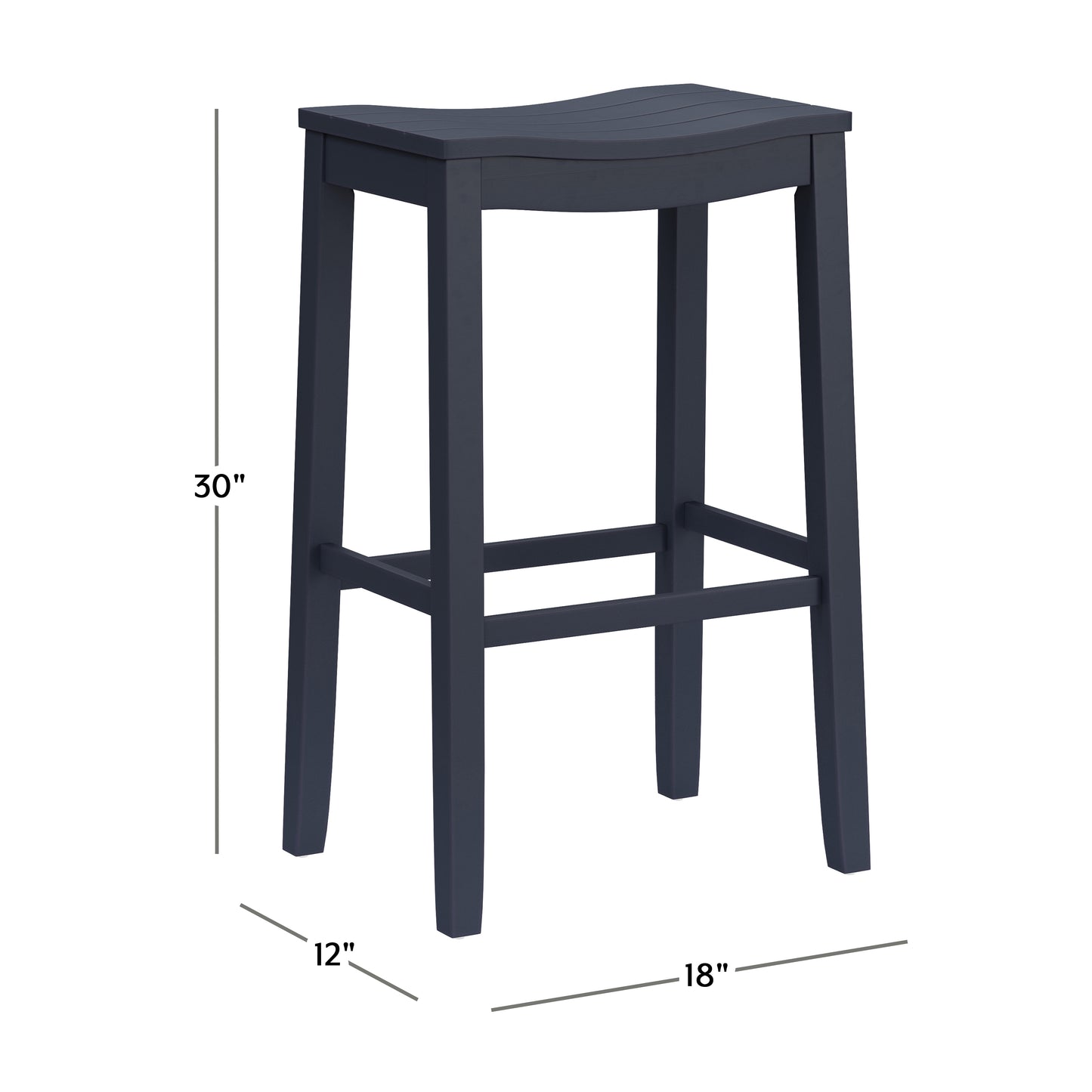 Hillsdale Furniture Fiddler Wood Backless Bar Height Stool, Navy