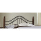 Hillsdale Furniture Madison Full/Queen Metal Headboard with Frame and Cherry Wood Posts, Textured Black