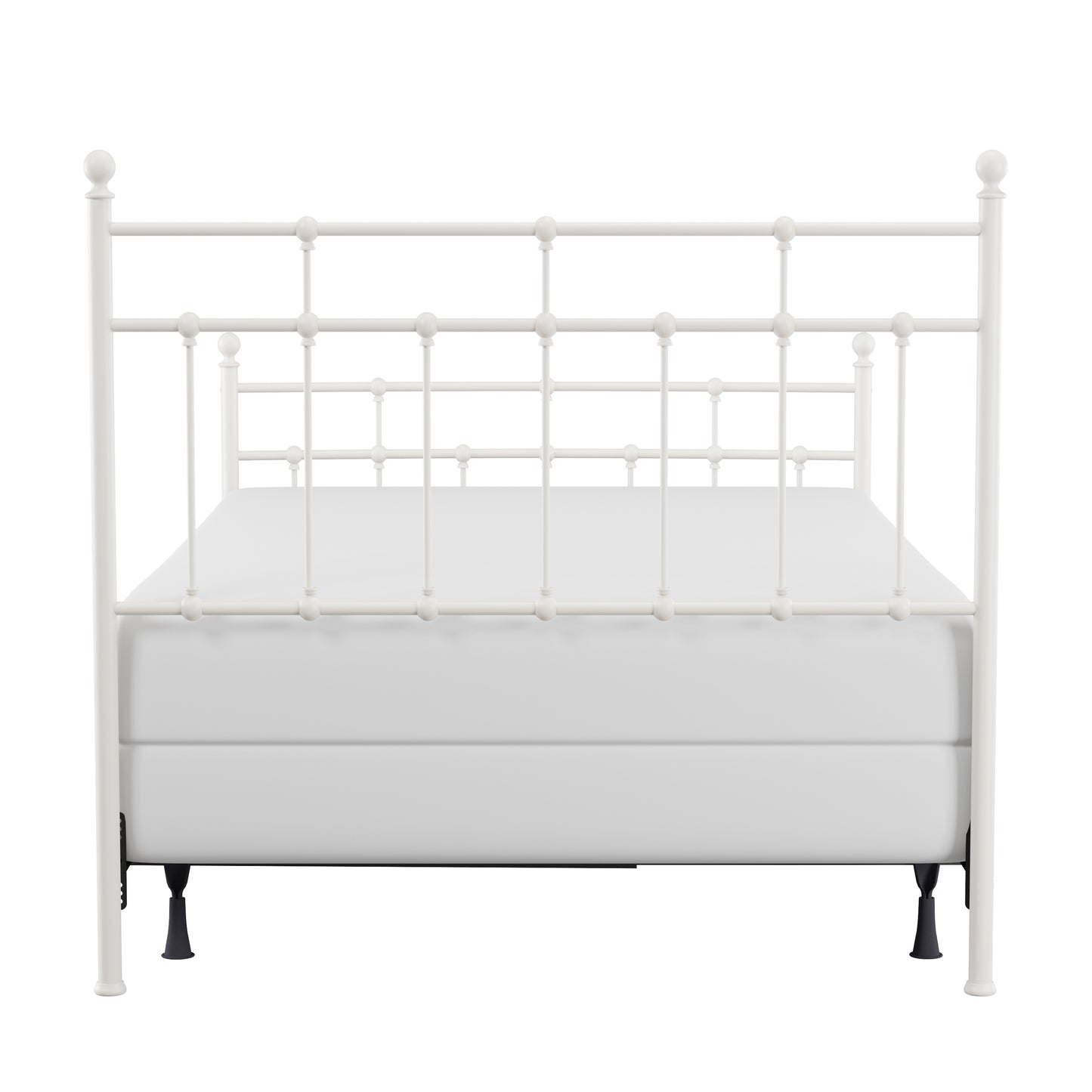 Hillsdale Furniture Providence Metal Full Bed with Spindle and Casting Design, Soft White