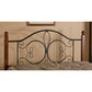 Hillsdale Furniture Milwaukee Twin Metal Headboard with Cherry Wood Posts, Textured Black