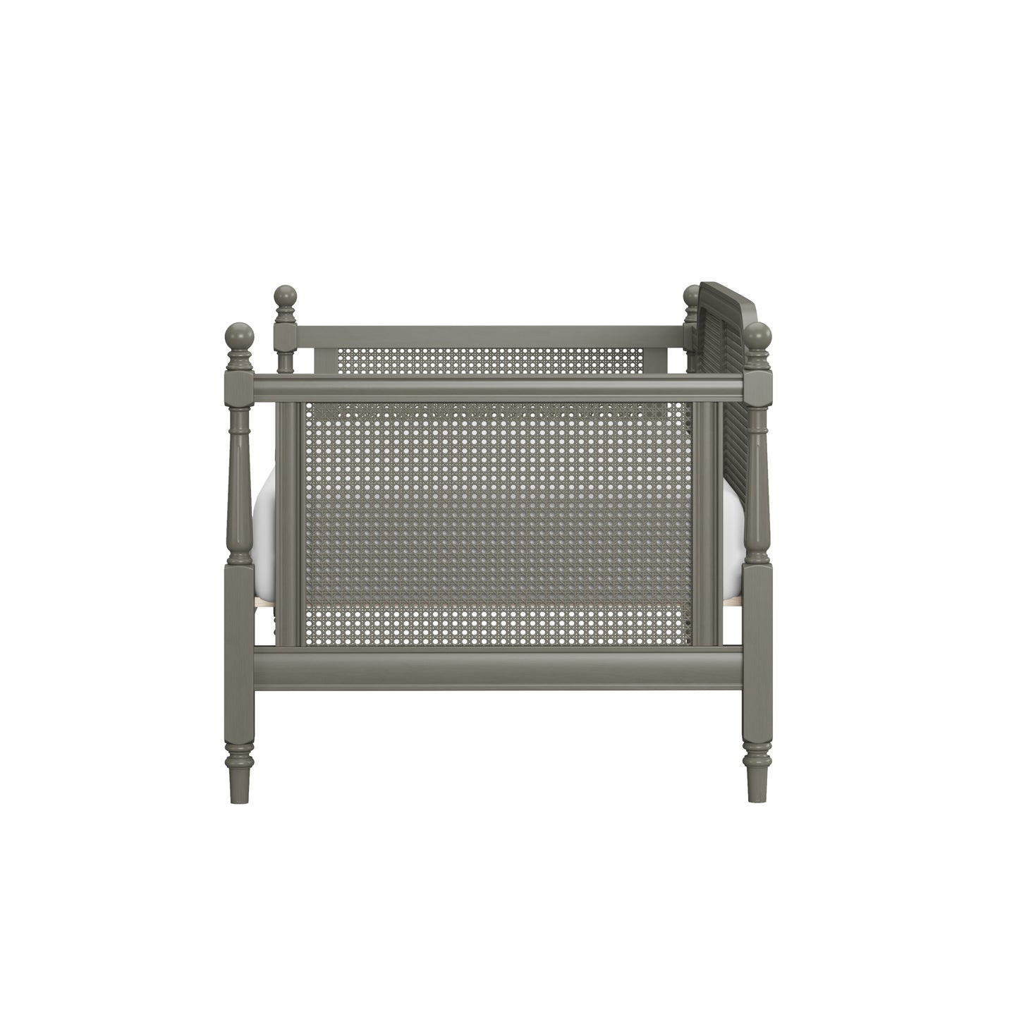 Hillsdale Furniture Melanie Wood and Cane Twin Daybed, French Gray