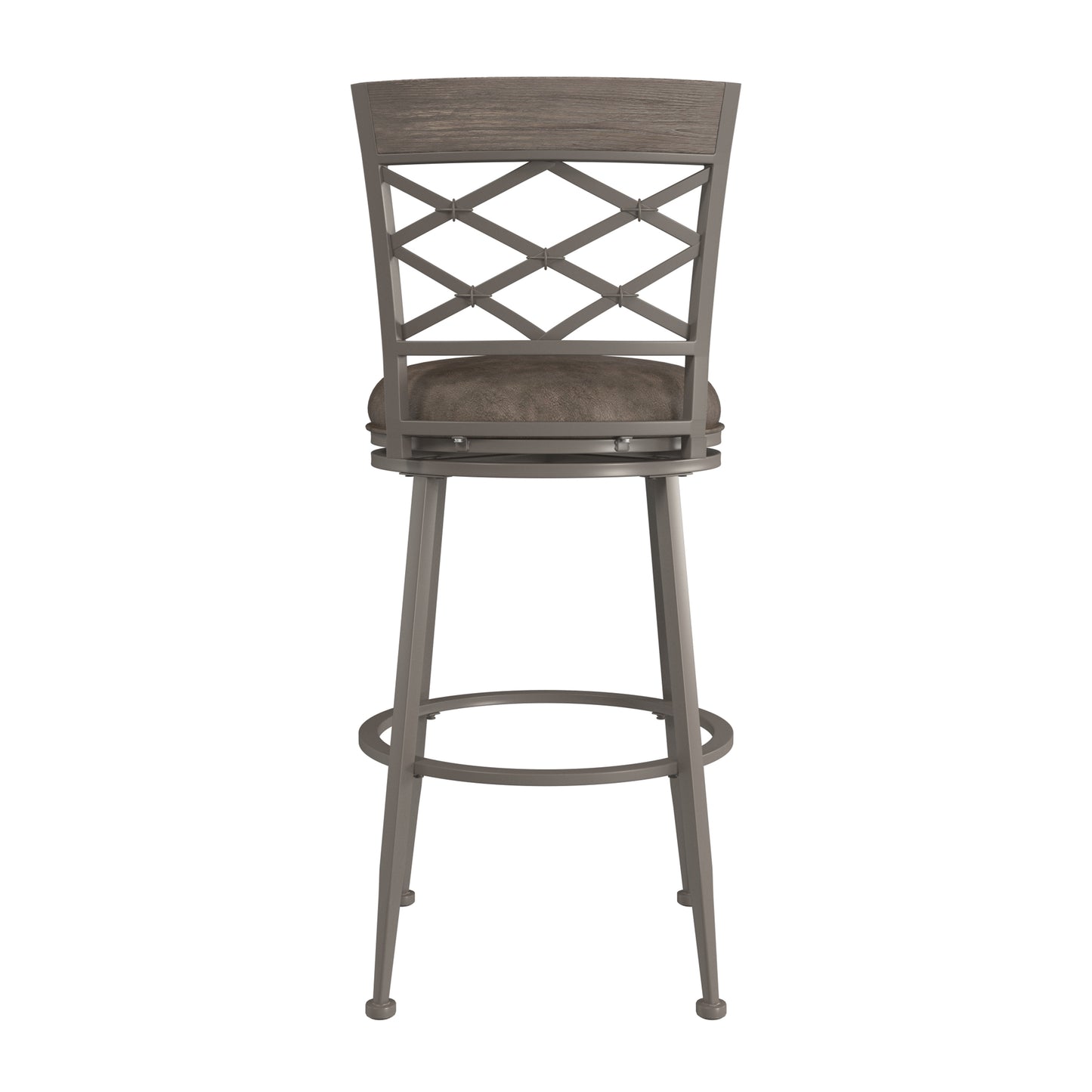 Hillsdale Furniture Hutchinson Metal Bar Height Swivel Stool, Pewter