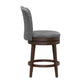 Hillsdale Furniture Edenwood Wood Counter Height Swivel Stool, Chocolate with Smoke Gray Fabric