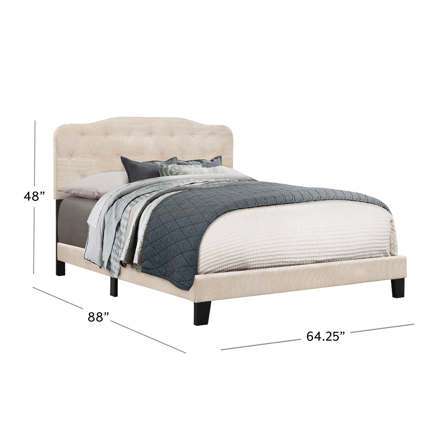 Hillsdale Furniture Nicole Queen Upholstered Bed, Linen