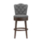 Hillsdale Furniture Edenwood Wood Bar Height Swivel Stool, Chocolate with Smoke Gray Fabric