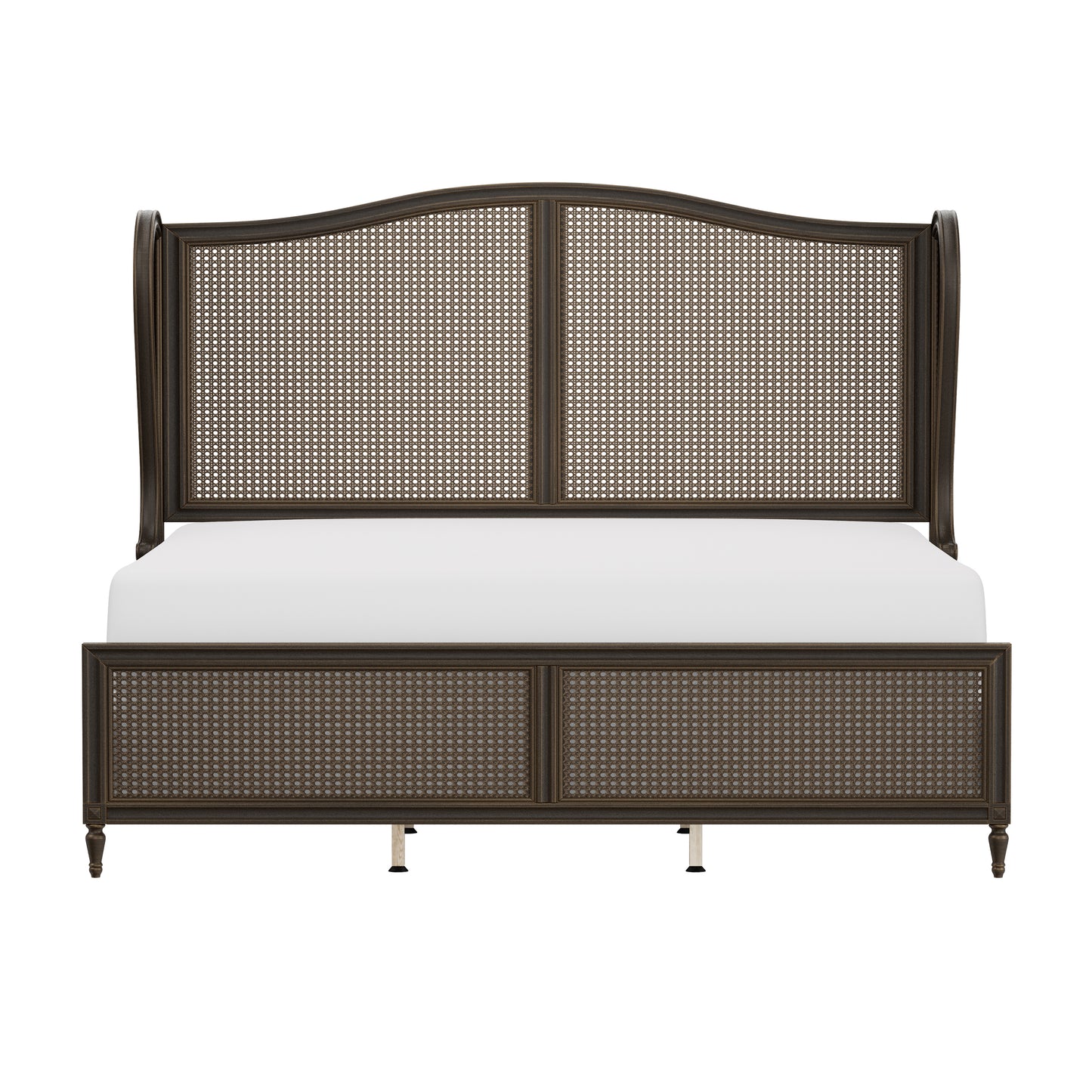 Hillsdale Furniture Sausalito Wood and Cane King Bed, Oiled Bronze